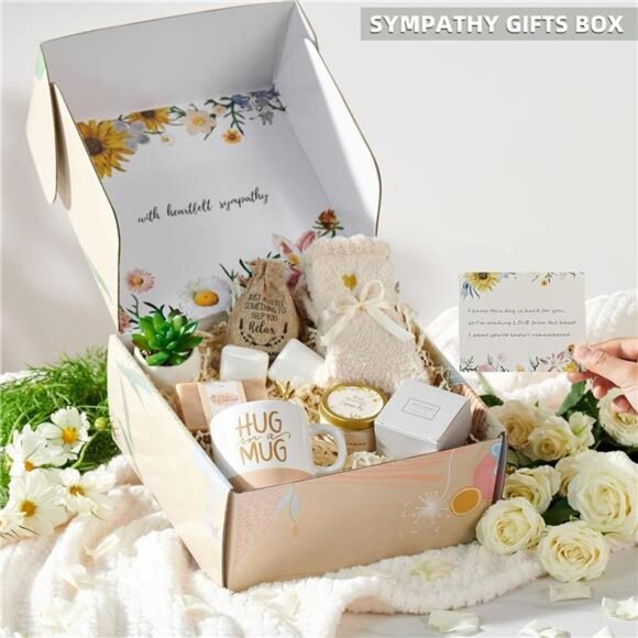 Sympathy Gift Baskets Bereavement Gifts Ideas Care Package for Women - Picture 3 of 7